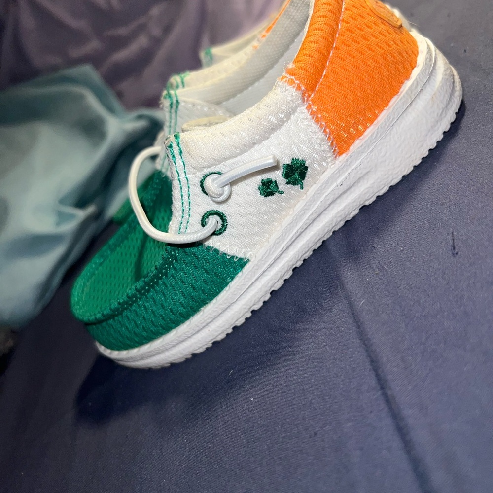 Hey Dude Kids' Green and Orange Shoes